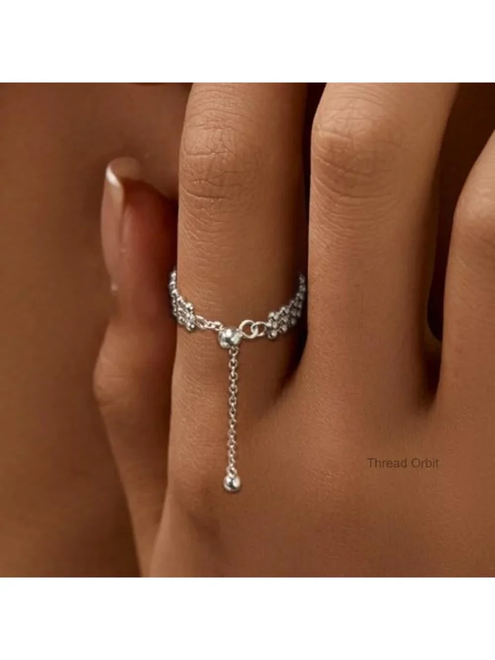 925 Sterling Silver Adjustable Stackable Dainty Evil Eye Cross Flower Ring